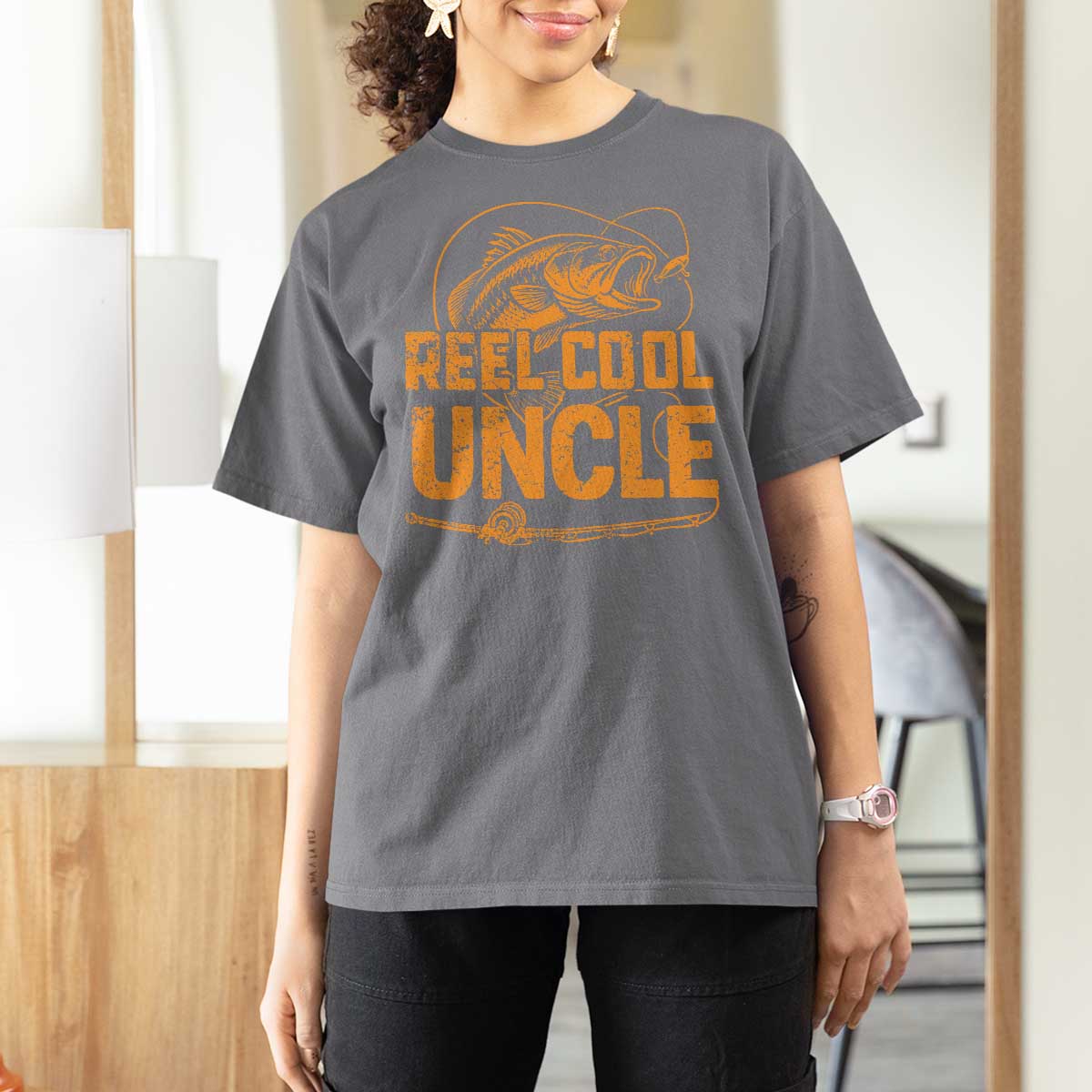 Reel Cool Uncle T Shirt For Women Funny Fishing Fisherman Fathers Day