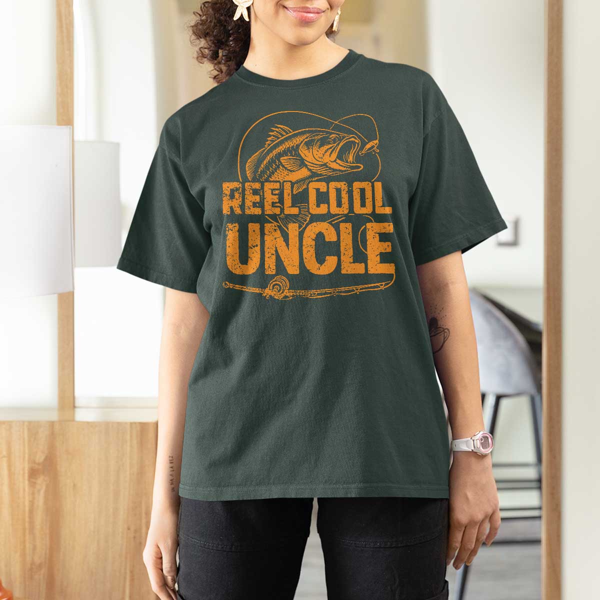 Reel Cool Uncle T Shirt For Women Funny Fishing Fisherman Fathers Day