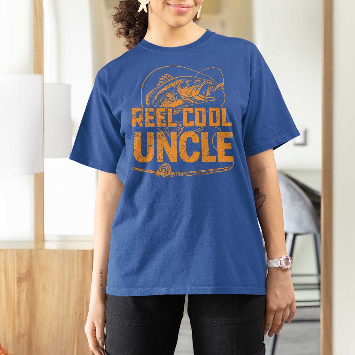 Reel Cool Uncle T Shirt For Women Funny Fishing Fisherman Fathers Day