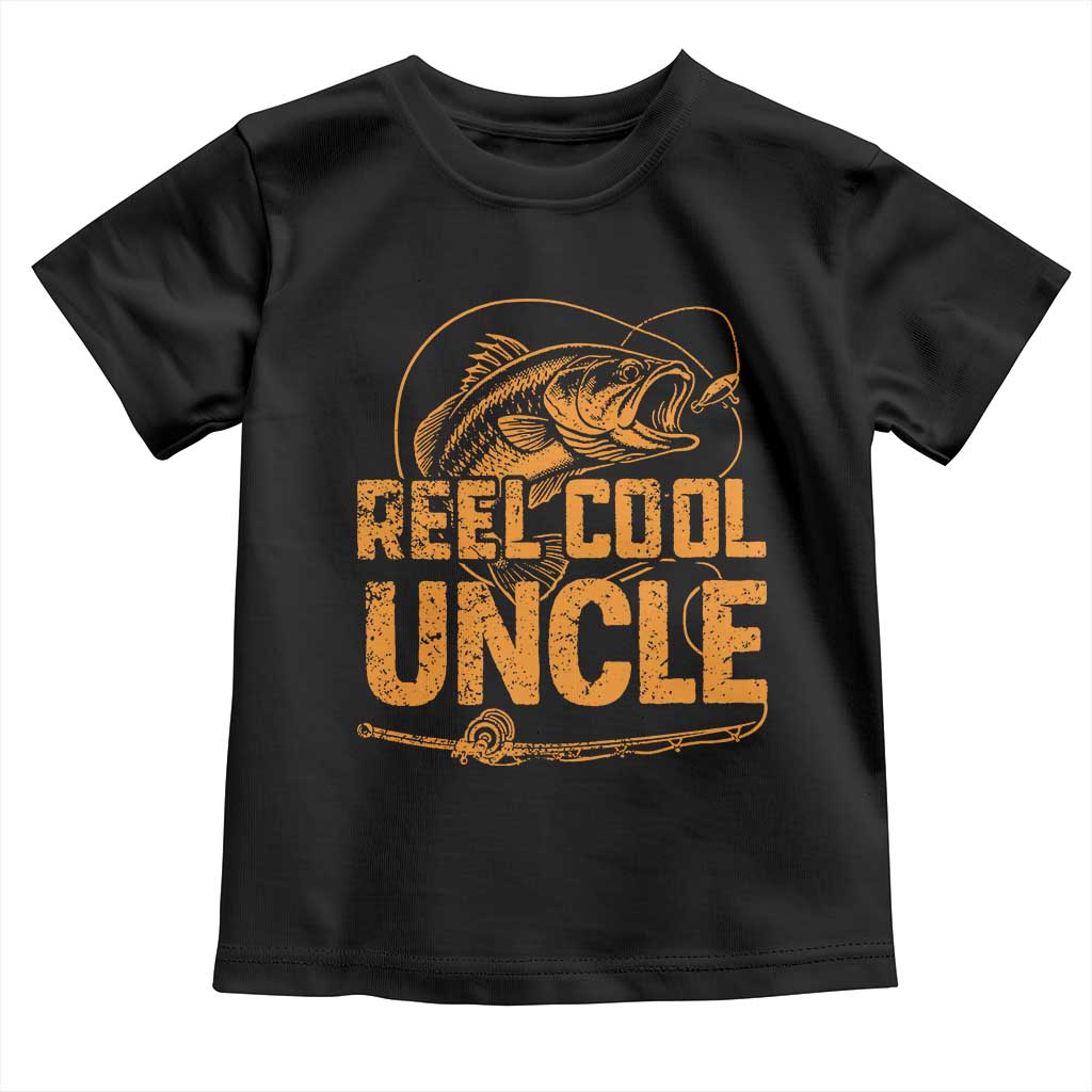 Reel Cool Uncle Toddler T Shirt Funny Fishing Fisherman Fathers Day