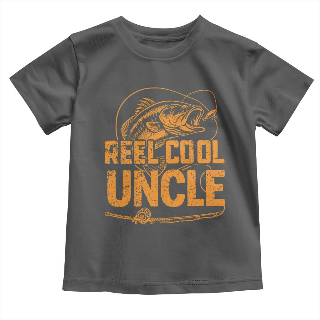 Reel Cool Uncle Toddler T Shirt Funny Fishing Fisherman Fathers Day
