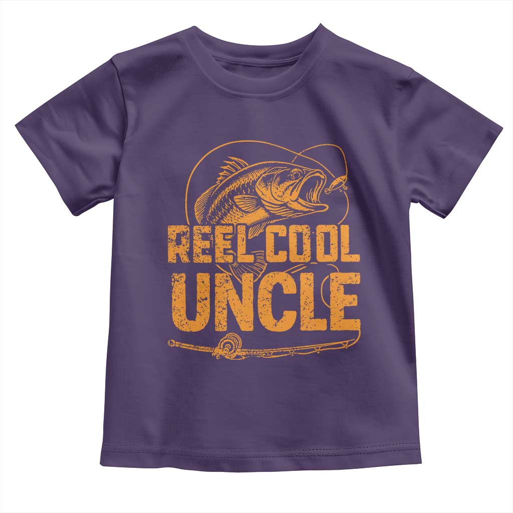 Reel Cool Uncle Toddler T Shirt Funny Fishing Fisherman Fathers Day