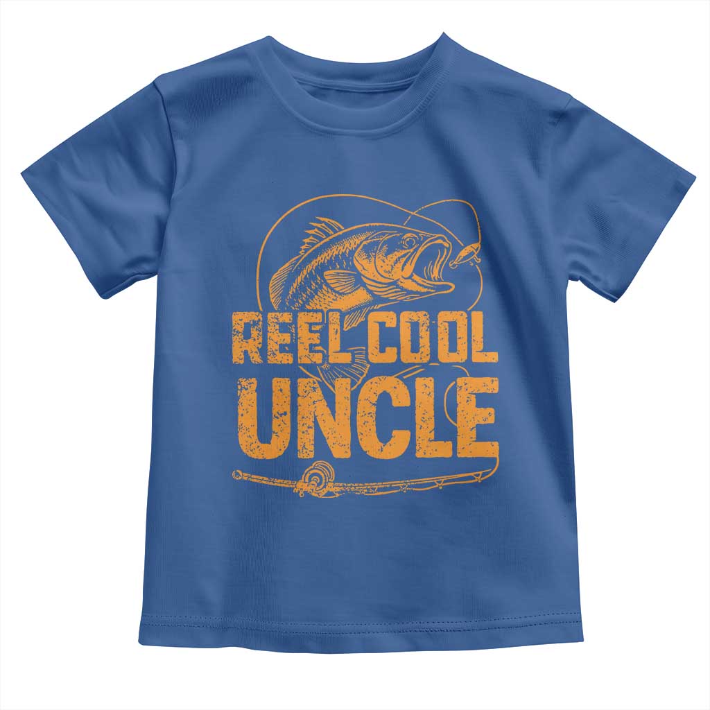 Reel Cool Uncle Toddler T Shirt Funny Fishing Fisherman Fathers Day