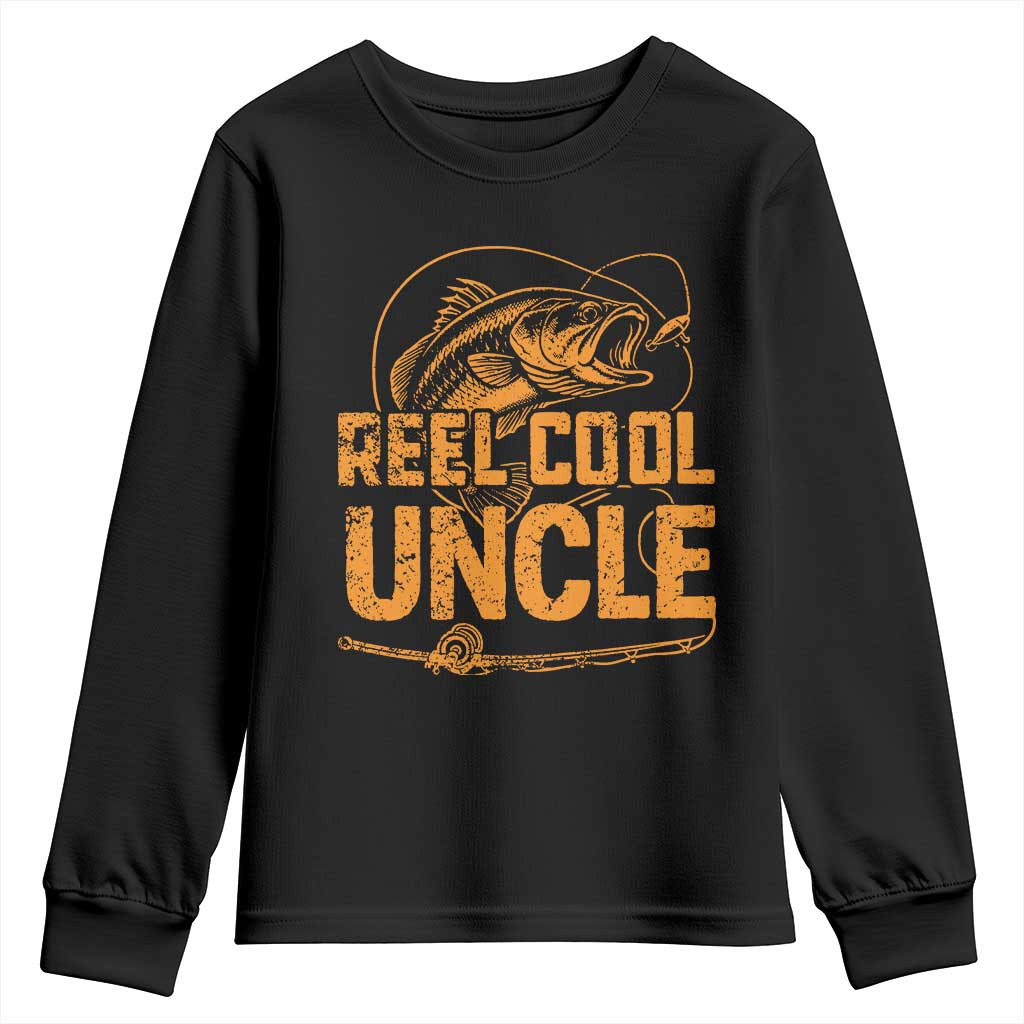 Reel Cool Uncle Youth Sweatshirt Funny Fishing Fisherman Fathers Day