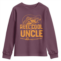 Reel Cool Uncle Youth Sweatshirt Funny Fishing Fisherman Fathers Day
