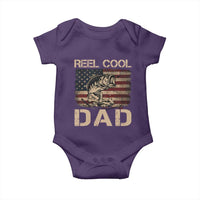 Reel Cool Dad Baby Onesie Funny Fishing USA Flag Patriotic Fisherman Fathers Day