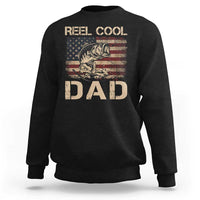 Reel Cool Dad Sweatshirt Funny Fishing USA Flag Patriotic Fisherman Fathers Day