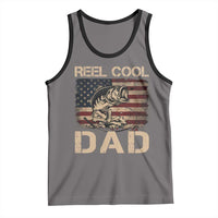 Reel Cool Dad Tank Top Funny Fishing USA Flag Patriotic Fisherman Fathers Day