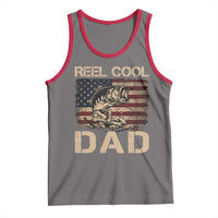 Reel Cool Dad Tank Top Funny Fishing USA Flag Patriotic Fisherman Fathers Day