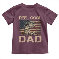 Reel Cool Dad Toddler T Shirt Funny Fishing USA Flag Patriotic Fisherman Fathers Day
