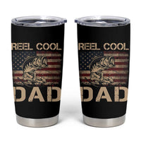 Reel Cool Dad Tumbler Cup Funny Fishing USA Flag Patriotic Fisherman Fathers Day