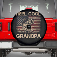 Reel Cool Grandpa Spare Tire Cover Funny Fishing USA Flag Patriotic Fisherman Fathers Day