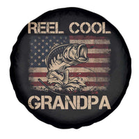 Reel Cool Grandpa Spare Tire Cover Funny Fishing USA Flag Patriotic Fisherman Fathers Day