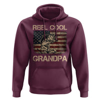 Reel Cool Grandpa Hoodie Funny Fishing USA Flag Patriotic Fisherman Fathers Day