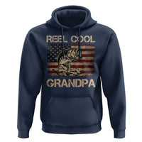 Reel Cool Grandpa Hoodie Funny Fishing USA Flag Patriotic Fisherman Fathers Day
