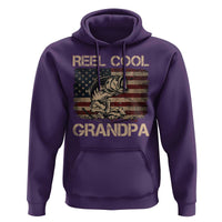 Reel Cool Grandpa Hoodie Funny Fishing USA Flag Patriotic Fisherman Fathers Day
