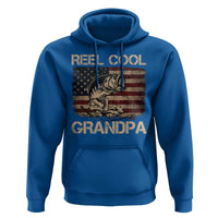 Reel Cool Grandpa Hoodie Funny Fishing USA Flag Patriotic Fisherman Fathers Day