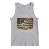 Reel Cool Grandpa Tank Top Funny Fishing USA Flag Patriotic Fisherman Fathers Day