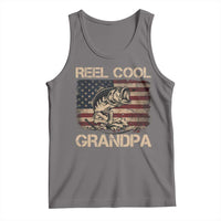 Reel Cool Grandpa Tank Top Funny Fishing USA Flag Patriotic Fisherman Fathers Day