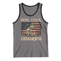 Reel Cool Grandpa Tank Top Funny Fishing USA Flag Patriotic Fisherman Fathers Day