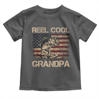 Reel Cool Grandpa Toddler T Shirt Funny Fishing USA Flag Patriotic Fisherman Fathers Day