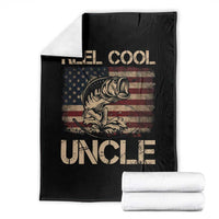 Reel Cool Uncle Throw Blanket Funny Fishing USA Flag Patriotic Fisherman Fathers Day