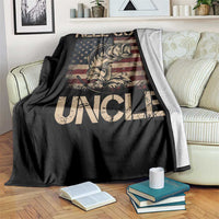 Reel Cool Uncle Throw Blanket Funny Fishing USA Flag Patriotic Fisherman Fathers Day