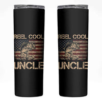 Reel Cool Uncle Skinny Tumbler Funny Fishing USA Flag Patriotic Fisherman Fathers Day