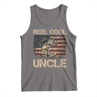 Reel Cool Uncle Tank Top Funny Fishing USA Flag Patriotic Fisherman Fathers Day