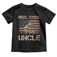 Reel Cool Uncle Toddler T Shirt Funny Fishing USA Flag Patriotic Fisherman Fathers Day