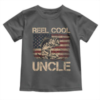 Reel Cool Uncle Toddler T Shirt Funny Fishing USA Flag Patriotic Fisherman Fathers Day