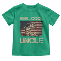 Reel Cool Uncle Toddler T Shirt Funny Fishing USA Flag Patriotic Fisherman Fathers Day