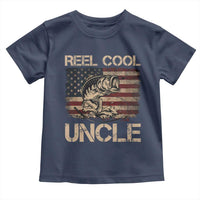 Reel Cool Uncle Toddler T Shirt Funny Fishing USA Flag Patriotic Fisherman Fathers Day