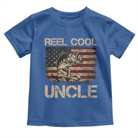 Reel Cool Uncle Toddler T Shirt Funny Fishing USA Flag Patriotic Fisherman Fathers Day