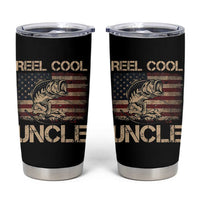Reel Cool Uncle Tumbler Cup Funny Fishing USA Flag Patriotic Fisherman Fathers Day