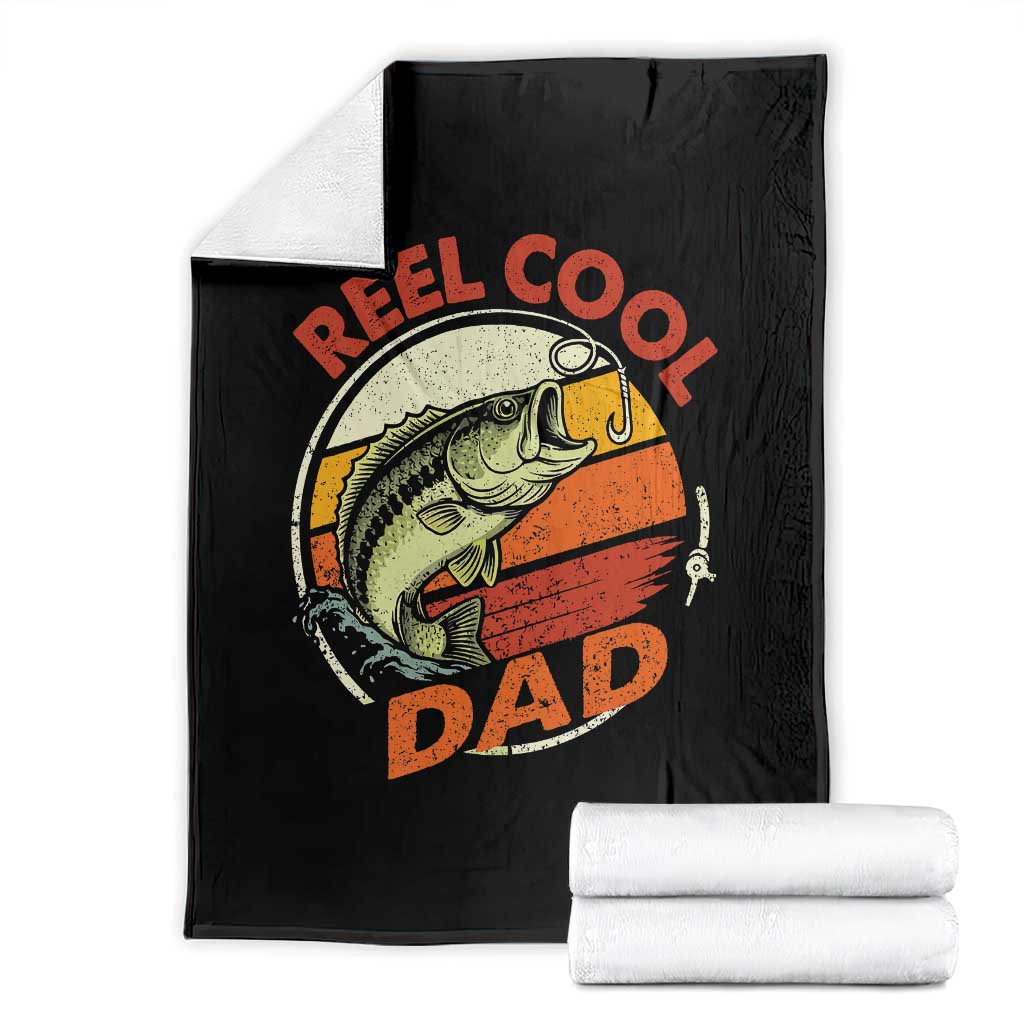 Reel Cool Dad Throw Blanket Funny Fathers Day Fishing Lover Fisherman