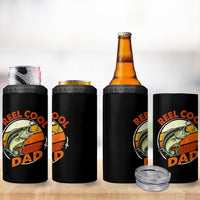 Reel Cool Dad 4 in 1 Can Cooler Tumbler Funny Fathers Day Fishing Lover Fisherman