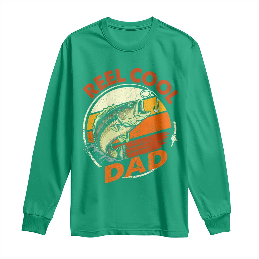 Reel Cool Dad Long Sleeve Shirt Funny Fathers Day Fishing Lover Fisherman