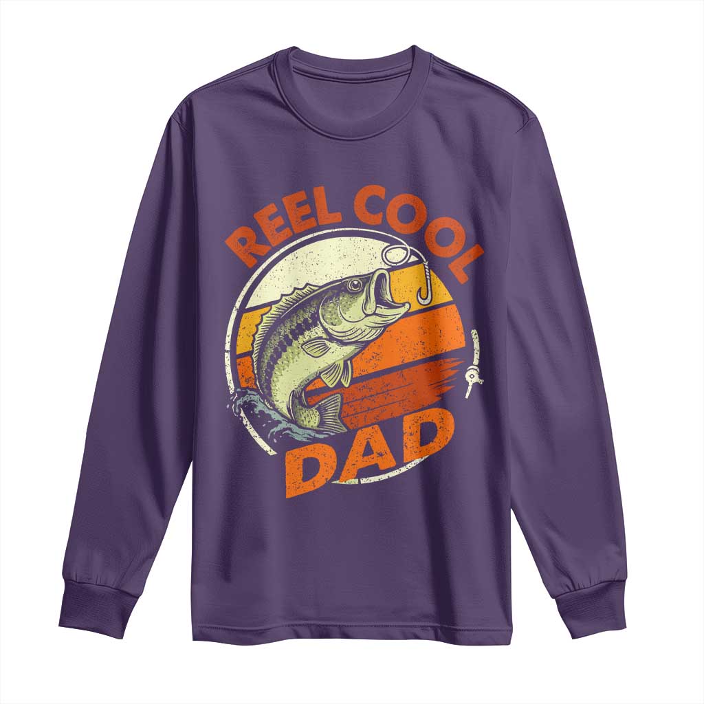 Reel Cool Dad Long Sleeve Shirt Funny Fathers Day Fishing Lover Fisherman
