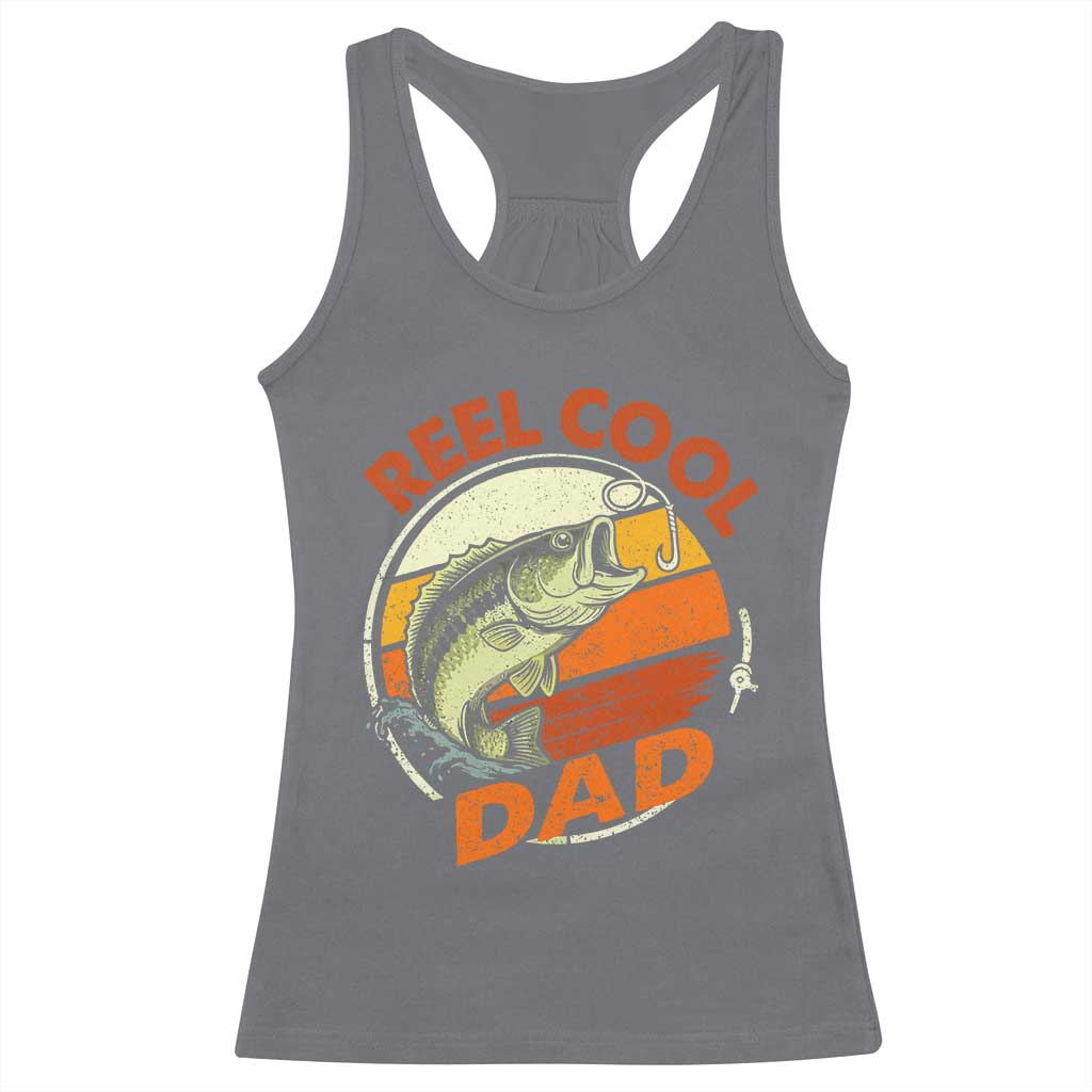 Reel Cool Dad Racerback Tank Top Funny Fathers Day Fishing Lover Fisherman