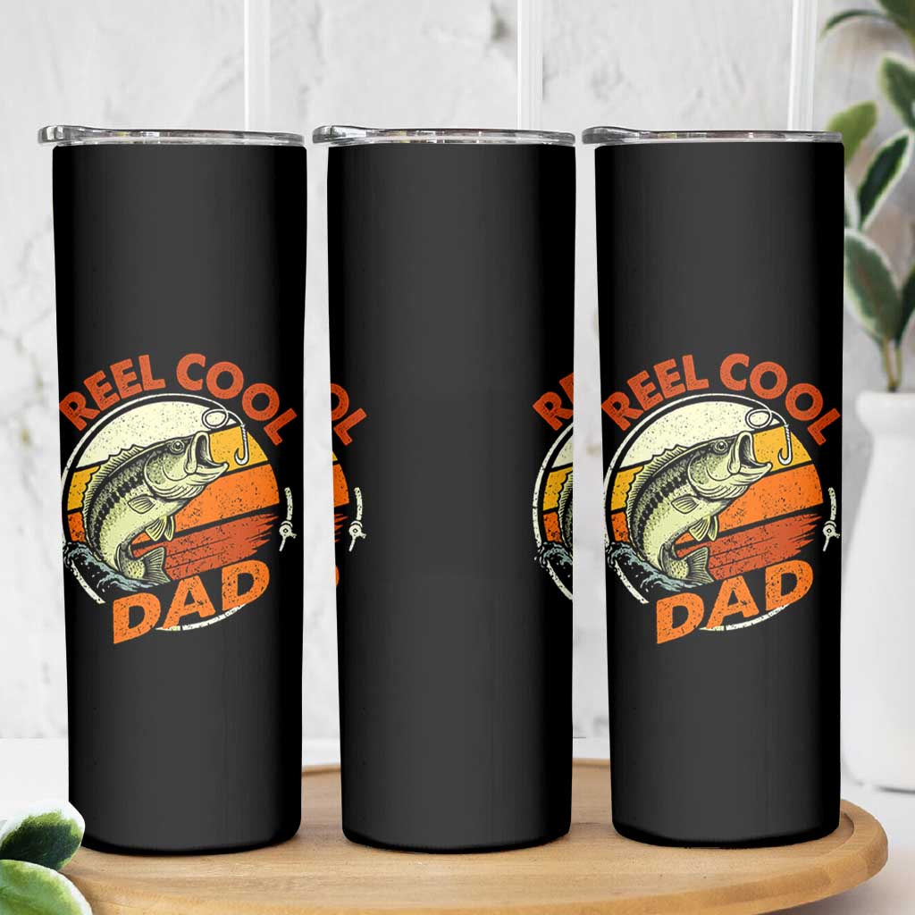 Reel Cool Dad Skinny Tumbler Funny Fathers Day Fishing Lover Fisherman
