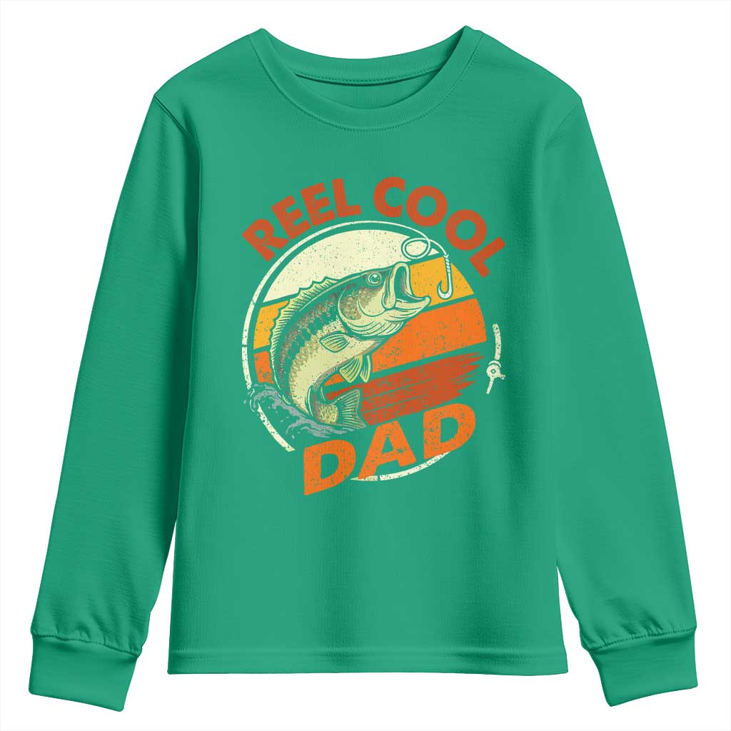 Reel Cool Dad Youth Sweatshirt Funny Fathers Day Fishing Lover Fisherman