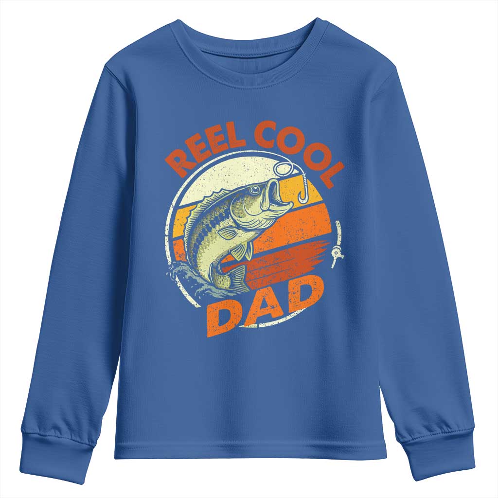 Reel Cool Dad Youth Sweatshirt Funny Fathers Day Fishing Lover Fisherman