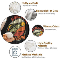 Reel Cool Grandpa Throw Blanket Funny Fathers Day Dada Fishing Lover Fisherman