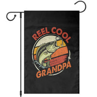 Reel Cool Grandpa Garden Flag Funny Fathers Day Dada Fishing Lover Fisherman