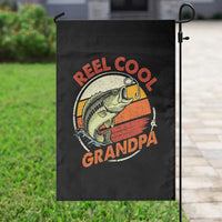 Reel Cool Grandpa Garden Flag Funny Fathers Day Dada Fishing Lover Fisherman