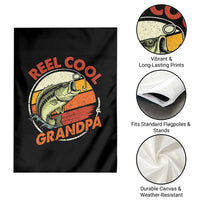 Reel Cool Grandpa Garden Flag Funny Fathers Day Dada Fishing Lover Fisherman