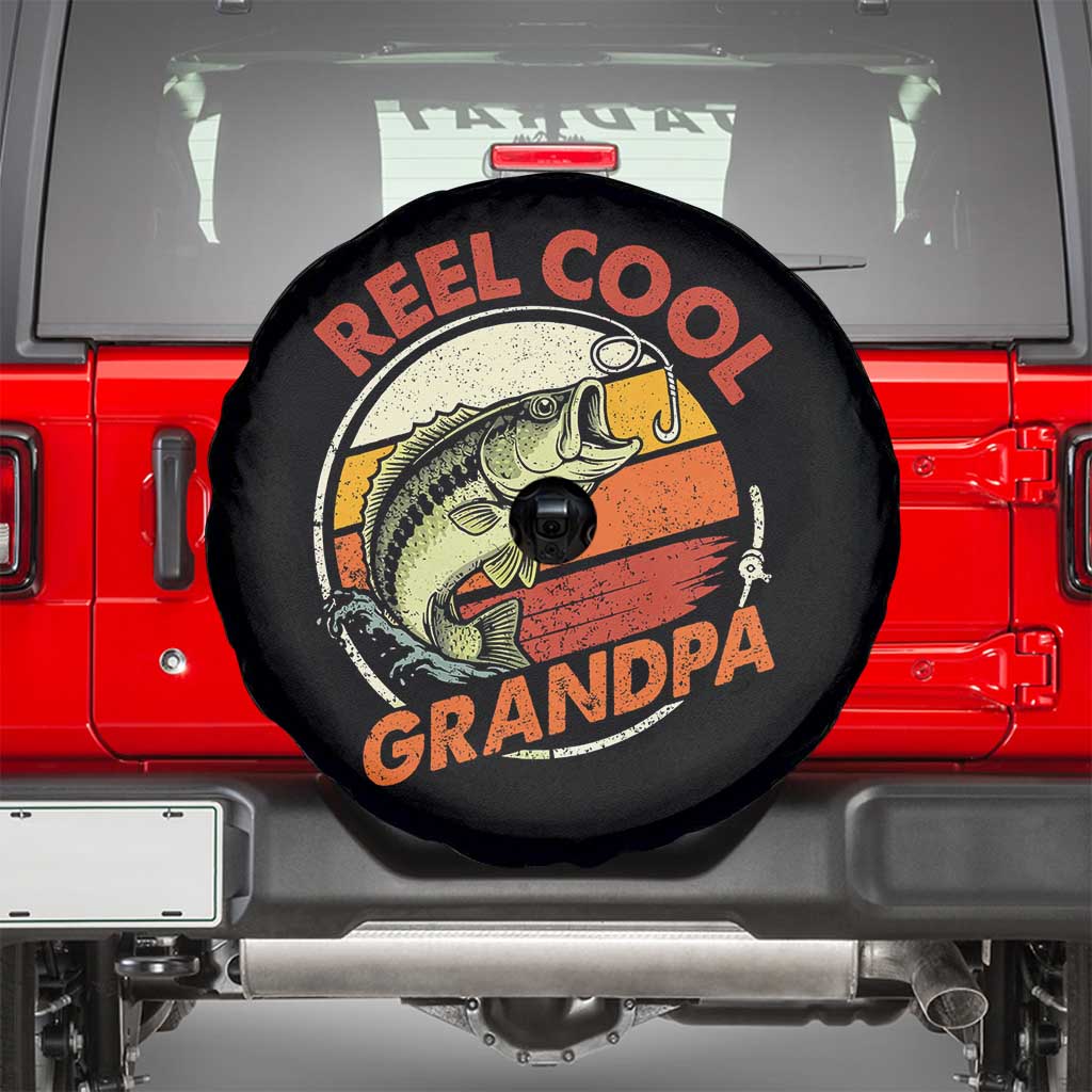 Reel Cool Grandpa Spare Tire Cover Funny Fathers Day Dada Fishing Lover Fisherman
