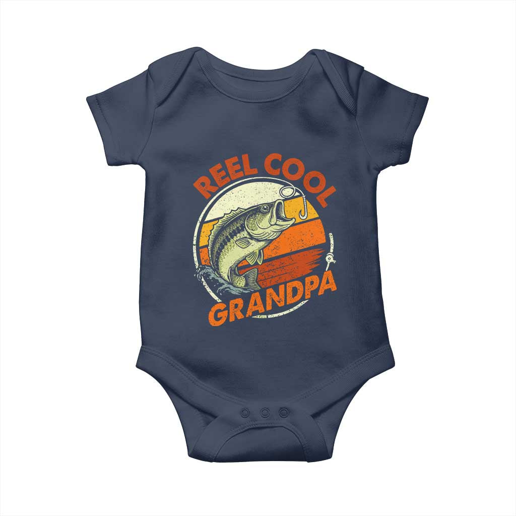 Reel Cool Grandpa Baby Onesie Funny Fathers Day Dada Fishing Lover Fisherman