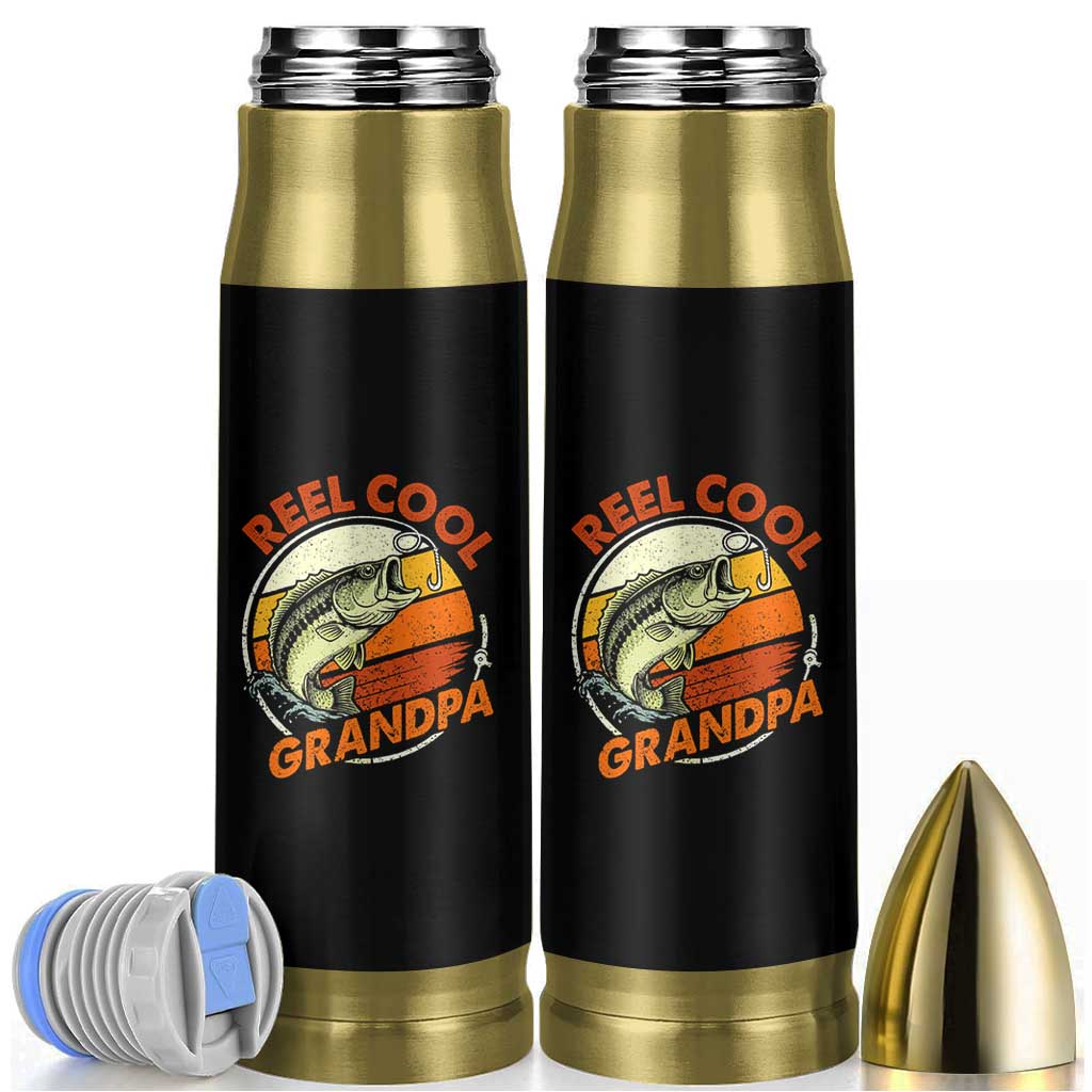 Reel Cool Grandpa Bullet Tumbler Funny Fathers Day Dada Fishing Lover Fisherman
